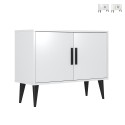 Buffet Salon Blanc Moderne 2 portes Meuble d'entrée Corduiso Promotion