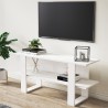 Meuble TV blanc moderne console d'entrée 120x35x55cm Cornelia Réductions