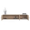 Meuble TV suspendu en bois blanc design moderne 150x32x28cm Leo Dimensions
