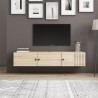 Hangend wit of houten tv-meubel in modern design 150x32x28 cm Leo Afmetingen