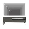 Meuble TV salon minimaliste moderne noir 2 portes 153x35x50cm Leroy Choix