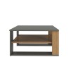 Lage zwarte en houten salontafel in modern vierkant design 75x75 cm Borvin Aanbod