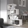 Bibliothèque murale design moderne blanc brillant 5 étagères Longway Réductions