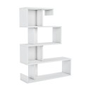 Bibliothèque murale design moderne blanc brillant 5 étagères Longway Vente
