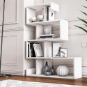 Bibliothèque murale design moderne blanc brillant 5 étagères Longway Catalogue