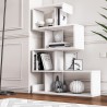 Bibliothèque murale design moderne blanc brillant 5 étagères Longway Catalogue