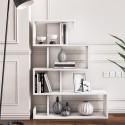 Bibliothèque murale design moderne blanc brillant 5 étagères Longway Choix