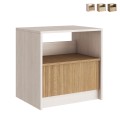 Table de chevet en bois chambre à coucher avec tiroir coulissant Odi Promotion