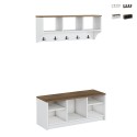Set met schoenenrek en wandkapstok van hout Parson Aanbieding