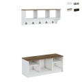 Set met schoenenrek en wandkapstok van hout Parson Aanbieding