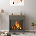 Cadre en bois décoratif pour cheminée électrique au sol Buren Choix