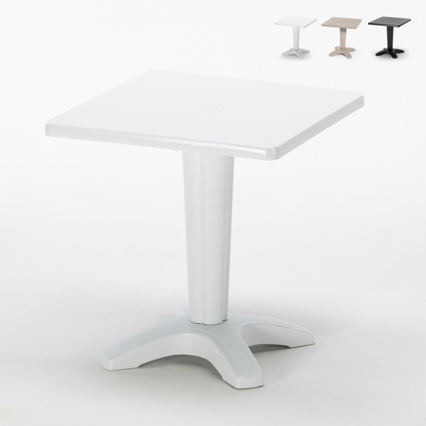 Table de Jardin bar Grand Soleil Zavor café bar extérieur carré polypropylène 70x70 Catalogue