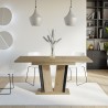 Table en bois extensible cuisine 120-160x80cm chêne noir Doha 2 Vente