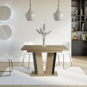 Table en bois extensible cuisine 120-160x80cm chêne noir Doha 2 Remises