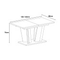 Table en bois extensible cuisine 120-160x80cm chêne noir Doha 2 Réductions