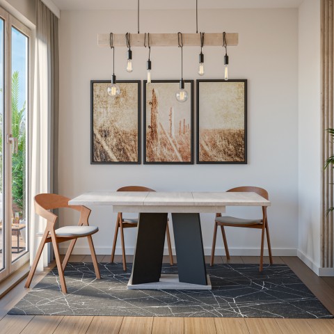 Table salle à manger extensible design moderne 120-160x90cm Mufo K350 Promotion