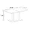 Table de salle à manger extensible en chêne 8 places 140-180x90cm Wood Choix