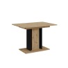 Ruimtebesparende uitschuifbare zwarte en eikenhouten eettafel 100-140x60 cm Wood Mini Verkoop
