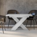 Table extensible blanche 120-160x90cm cuisine design moderne Xao K350 Remises