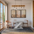 Table extensible blanche 120-160x90cm cuisine design moderne Xao K350 Promotion