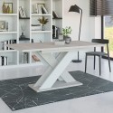 Table extensible blanche 120-160x90cm cuisine design moderne Xao K350 Réductions