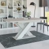 Table extensible blanche 120-160x90cm cuisine design moderne Xao K350 Réductions