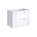 Meuble de salle de bain bois blanc lavabo sur pied effet marbre Fiji Offre