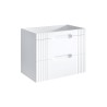 Meuble de salle de bain bois blanc lavabo sur pied effet marbre Fiji Offre