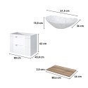 Meuble de salle de bain bois blanc lavabo sur pied effet marbre Fiji Caractéristiques