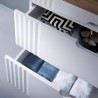Meuble de salle de bain bois blanc lavabo sur pied effet marbre Fiji Modèle