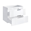 Meuble de salle de bain bois blanc lavabo sur pied effet marbre Fiji Catalogue