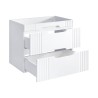 Meuble de salle de bain bois blanc lavabo sur pied effet marbre Fiji Catalogue