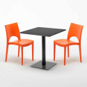 Vierkante tafel 70x70 cm met 2 gekleurde stoelen Paris Kiwi Kosten