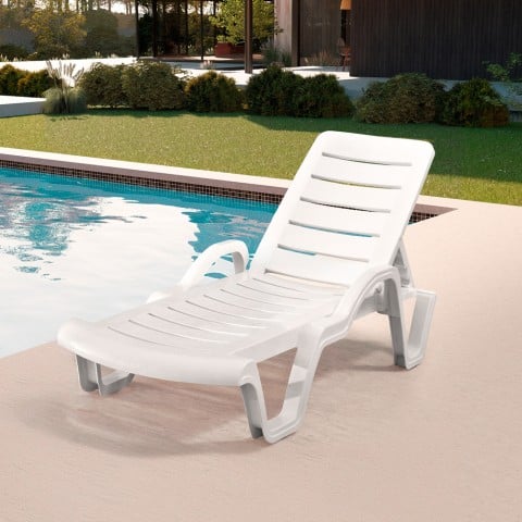 18 transats de piscine en plastique bain de soleil professionels Resort Promotion