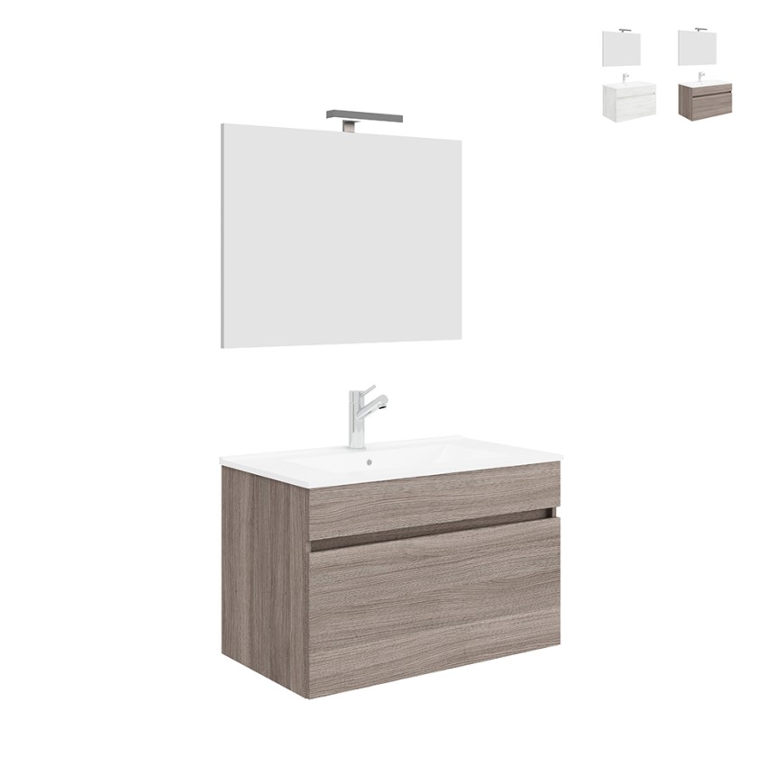 Meuble salle de bain suspendu lavabo 80 cm miroir lampe LED Bogota 80 Promotion Meuble salle de bain suspendu lavabo 80 cm miroir lampe LED Bogota 80 Promotion