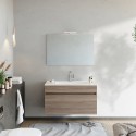 Hangend badkamermeubel 80 cm met wastafel, spiegel en LED-lamp Bogota 80 Aanbod