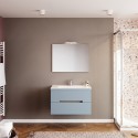 Meuble salle de bains tiroirs lavabo 80cm miroir lumière LED Iris 80  Offre