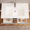 Meuble salle de bains tiroirs lavabo 80cm miroir lumière LED Iris 80  Remises