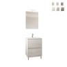 Meuble salle de bain peu encombrant lavabo 60cm miroir LED Lisbonne 60 Promotion