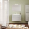 Moderne hangende badkamerkast 80 cm met wastafel en spiegel Easy 80 Keuze