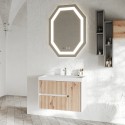 Hangende badkamerkast 80 cm met wastafel en spiegel Portofino 80 Aanbieding