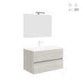Badkamermeubel 90 cm met wastafel en spiegel met LED-verlichting Easy 90 Aanbieding