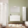 Glanzend wit badkamermeubel 100 cm met spiegel en wastafel Easy 100 Aanbieding