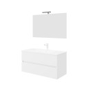 Glanzend wit badkamermeubel 100 cm met spiegel en wastafel Easy 100 Verkoop