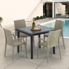 Table Carrée Noire 90x90cm Avec 4 Chaises Colorées Grand Soleil Set Extérieur Bar Café ARM Bistrot Passion Réductions