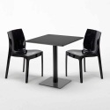 Vierkante tafel 70x70 cm met 2 gekleurde stoelen Ice Kiwi 