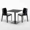 Vierkante tafel 70x70 cm met 2 gekleurde stoelen Ice Kiwi 