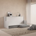 Inklapbaar ruimtebesparend bed met witte sofa en matras Kando Sofà MBF Kortingen