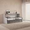 Inklapbaar ruimtebesparend bed met witte sofa en matras Kando Sofà MBF Korting