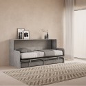 Lit escamotable avec canapé gris matelas simple Kando Sofà MCM Remises